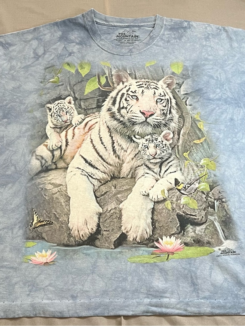 The Mountain Kids Blue White Tiger Family Graphic Tee